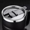 New Stainless Steel Insulated Coffee Mug with Sliding Lid Vacuum Travel Handle Camping Tea Flask for Hot Home Office Cold Drinks