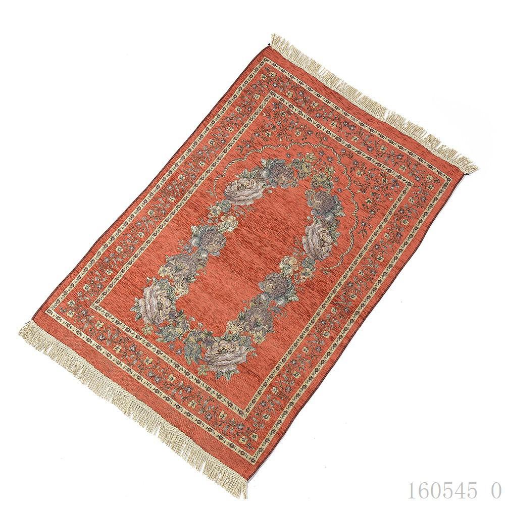 70 * 110 cm Muslimischer islamischer Gebetsteppich, kniende Polymatte mit Vintage-Muster und Quaste, Eid-Teppiche, Heim- und Wohnzimmerdekor