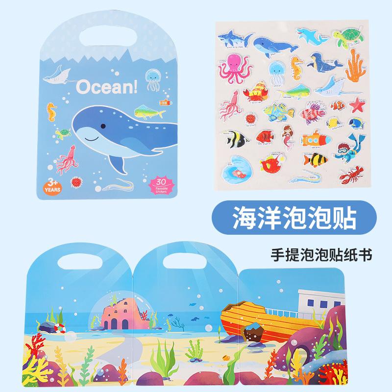 Non-Toxic Reusable Sticker Book For Kids Multi-Theme Stickers Toyeducational Learning Travel Activity Books For Toddler Children Gifts