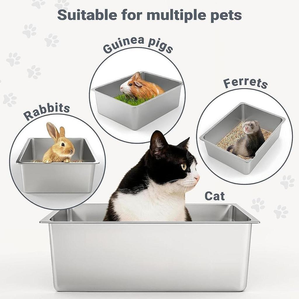 Cat Litter Box Kitten Toilet Pet Supplies Kitty Litter Pan High Side Kitten Open Potty Pan Pet Litter Tray Indoor Litter Tray