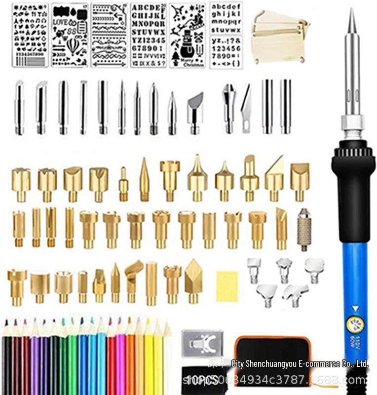 98-Piece Wood Burning Kit: Adjustable Temperature Tool Set for Leather Embossing, Carving, and Welding