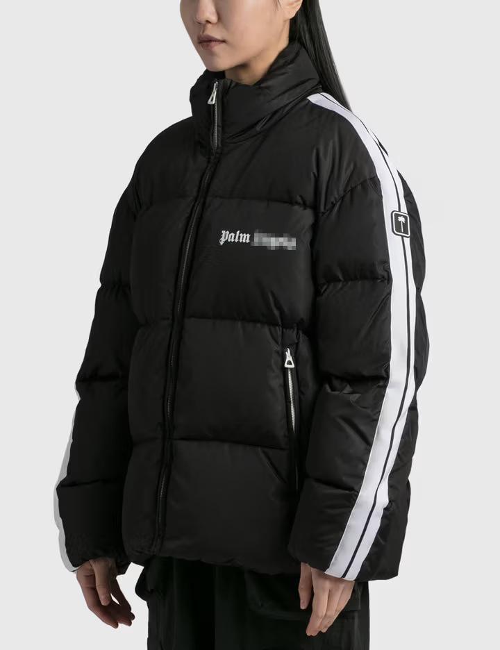 Unisex Palm Angel Striped Color Block Letter Print Stand Collar Cotton Jacket