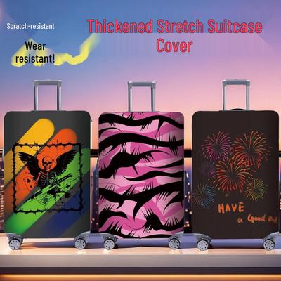 Scratch & Wear-Resistant Printed Luggage Protective Cover: Thick, Elastic, Dustproof Case