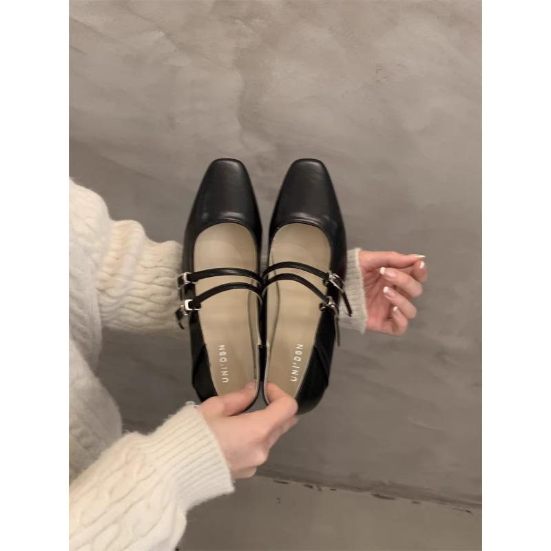 

Туфли Мэри Джейн на толстом каблуке, серебристые, легкие, весенние, с юбкой, темпераментные, одинарные, женская обувь 39 чёрный