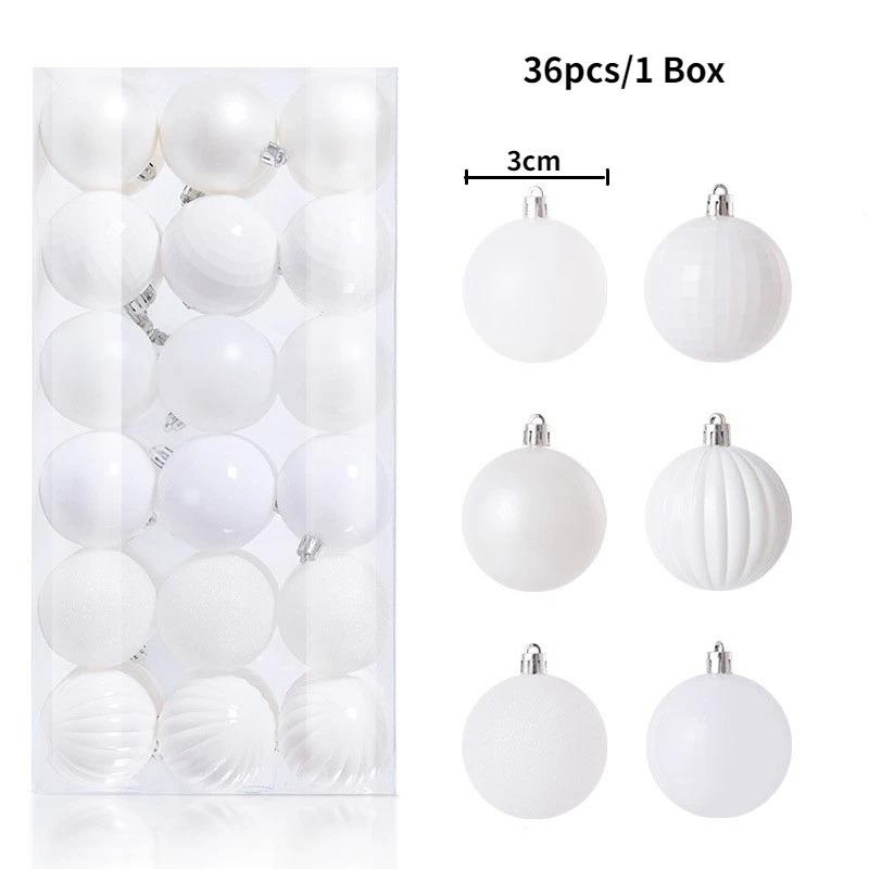 24/36Pcs 3/4CM Christmas Decoration Ball Christmas Tree Ornaments for Home Decor New Year 2025 Navidad Pendant Ball Accessories