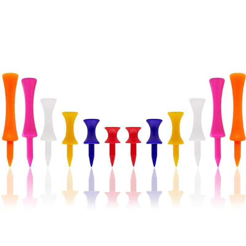 50Pcs/lot Golf-Tees Plastic Step Down Unbreakable 70/57/51/45/38/32mm Colorful