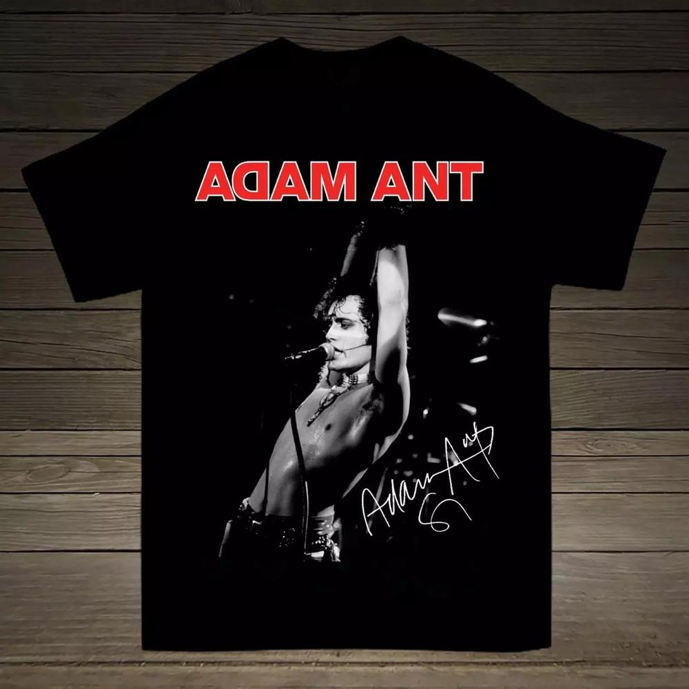 Редкая Футболка Merry Christmas Adam Ant Черная Полная Печать Подарок Для Фаната Унисекс S
