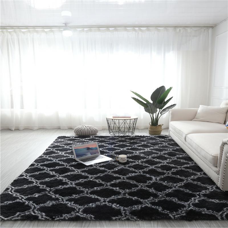 Geometric Plush Carpet Large Area Living Room Decoration Coffee Table Bed Mat Ultra Soft Carpet For Children's Bedroom