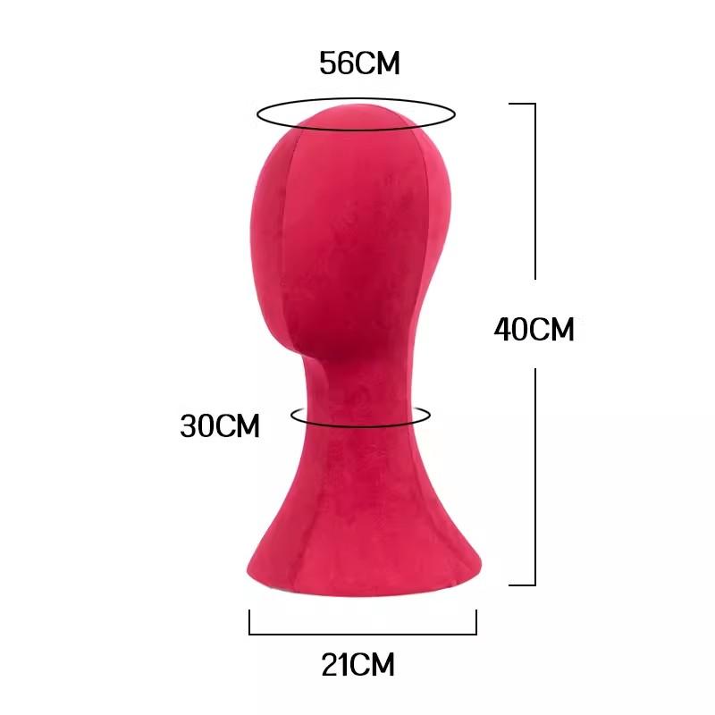 Color Velvet Fabric Cover Female Mannequin Head For Hat Wigs and Jewelry Display