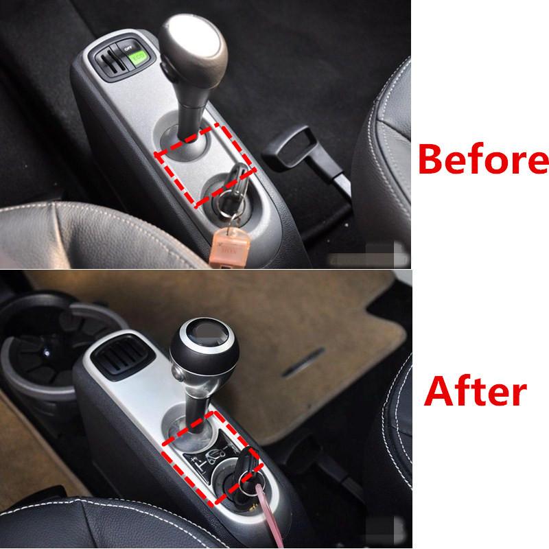 Car Gear Lever Panel Decal Central Control Panel 3D Sticker For BENZ SMART FORTWO 451 BRABUS 2007-2014 Door Handle Cover Sticker