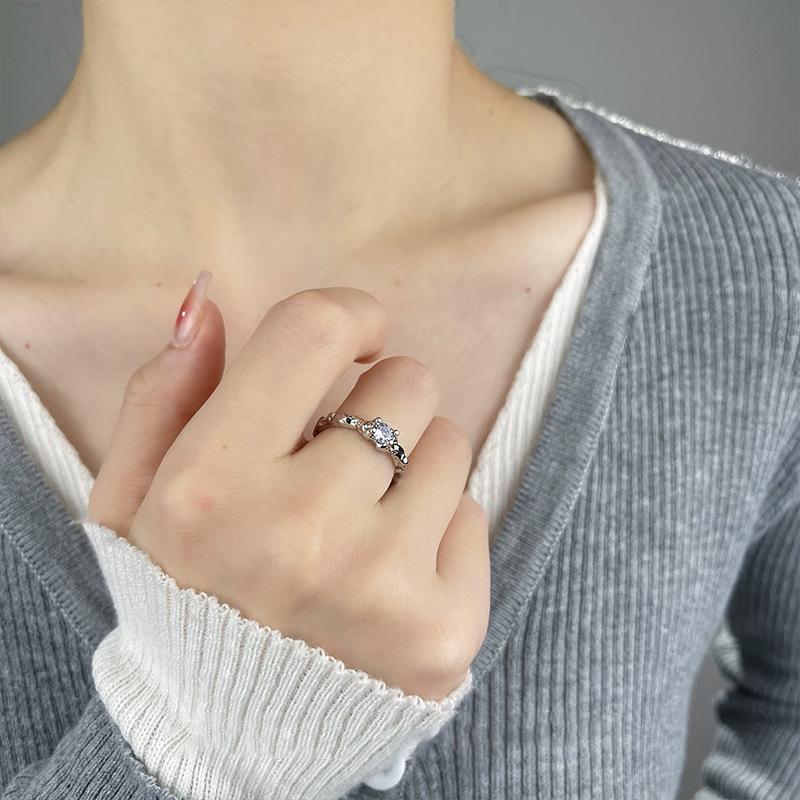 

Purple Fashionable Zircon Open Ring With Adjustable Copper Construction For Womens Style