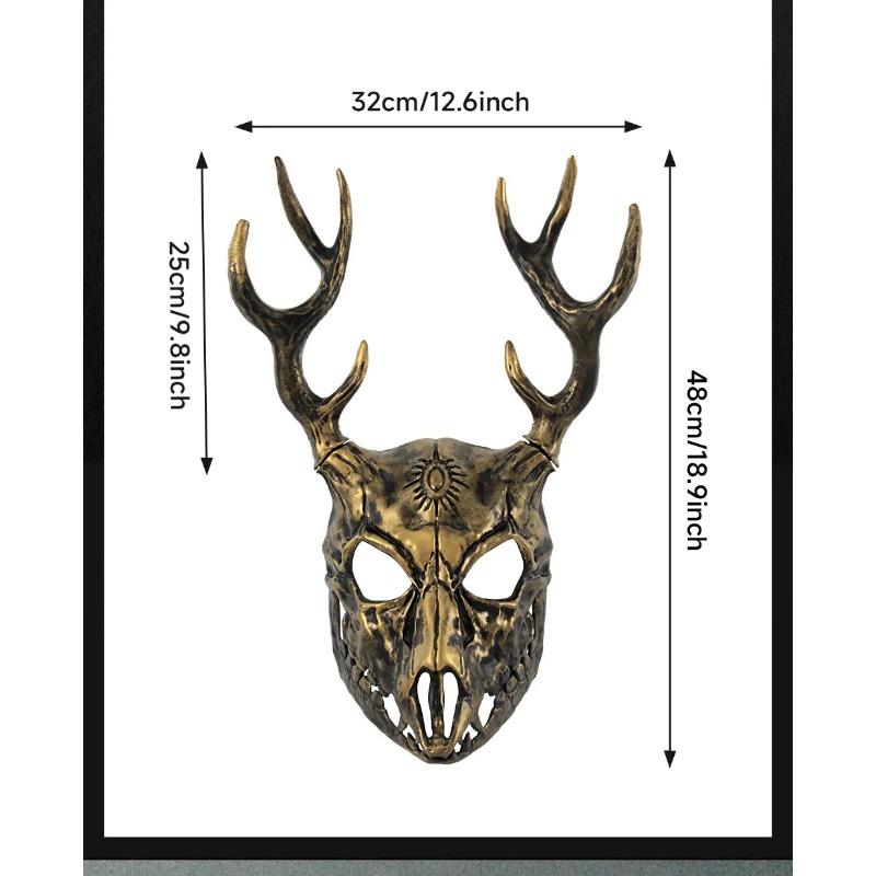 Dämon Wendigo Elch Maske Kopfschmuck Cosplay Gothic Tier Geweih Horn Blutige Knochen Masken Halloween Karnevalsparty Kostüm Requisiten