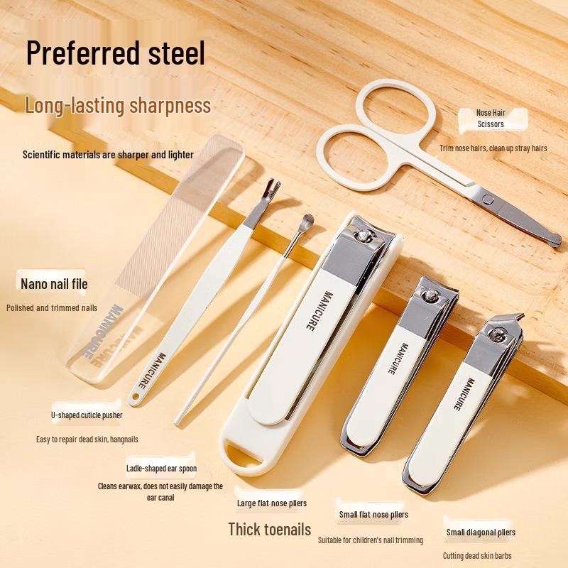 Portable German Manicure Set: Nail & Ear Pick Clippers for Thick Nails