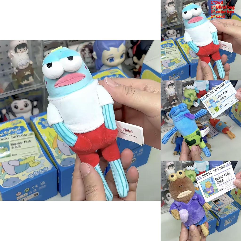 Spongebob Schwammkopf Bikini Bottom Einwohner Plüsch Schlüsselanhänger mit PP-Baumwollfüllung zur Rucksackdekoration