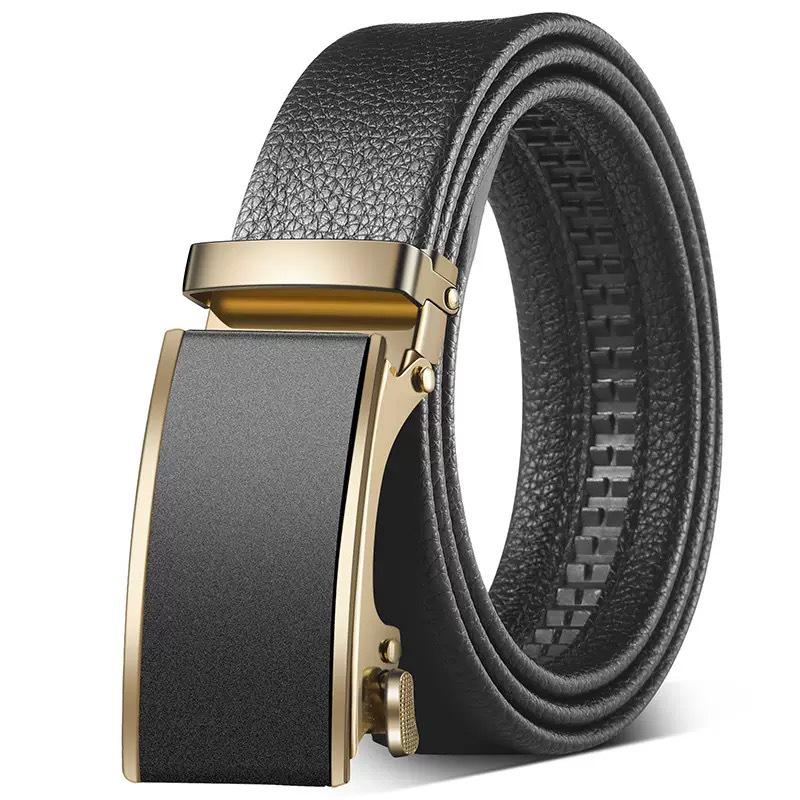 Trendy Youth & Middle-Aged Men's Genuine Leather Automatic Buckle Belt - Korean Style for Casual & Business Wear