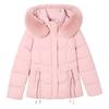 Annual removable hat cotton clothes women's short winter thickened large fur collar slim cotton-padded clothes foreign style jacket