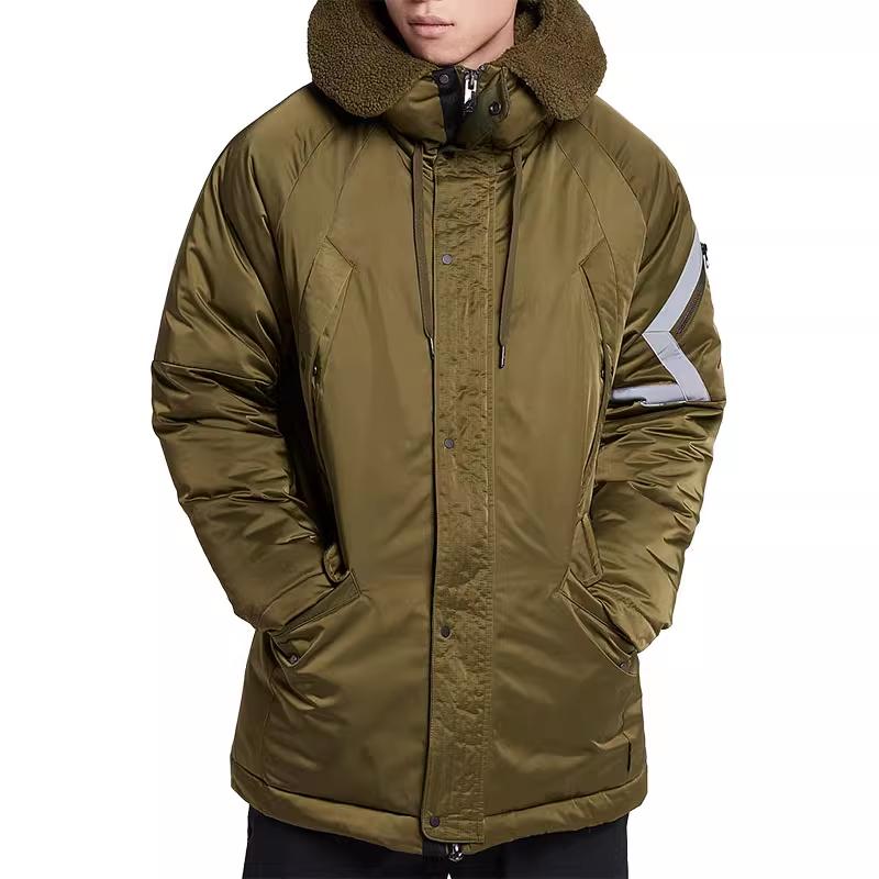 Nike Windproof Warm Comfortable Mid-Length Down Jacket Men Jacket Jungle-Green AA1952-395