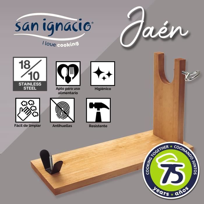 SAN IGNACIO Support À Jambon En Bois 16x40x23 Cm