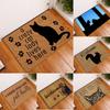 Cat Themed Door Mat With Cute Cat Silhouettes Cat Paws Funny Text Patterns Non Slip Welcome Entrance Rug Indoor Home Decor