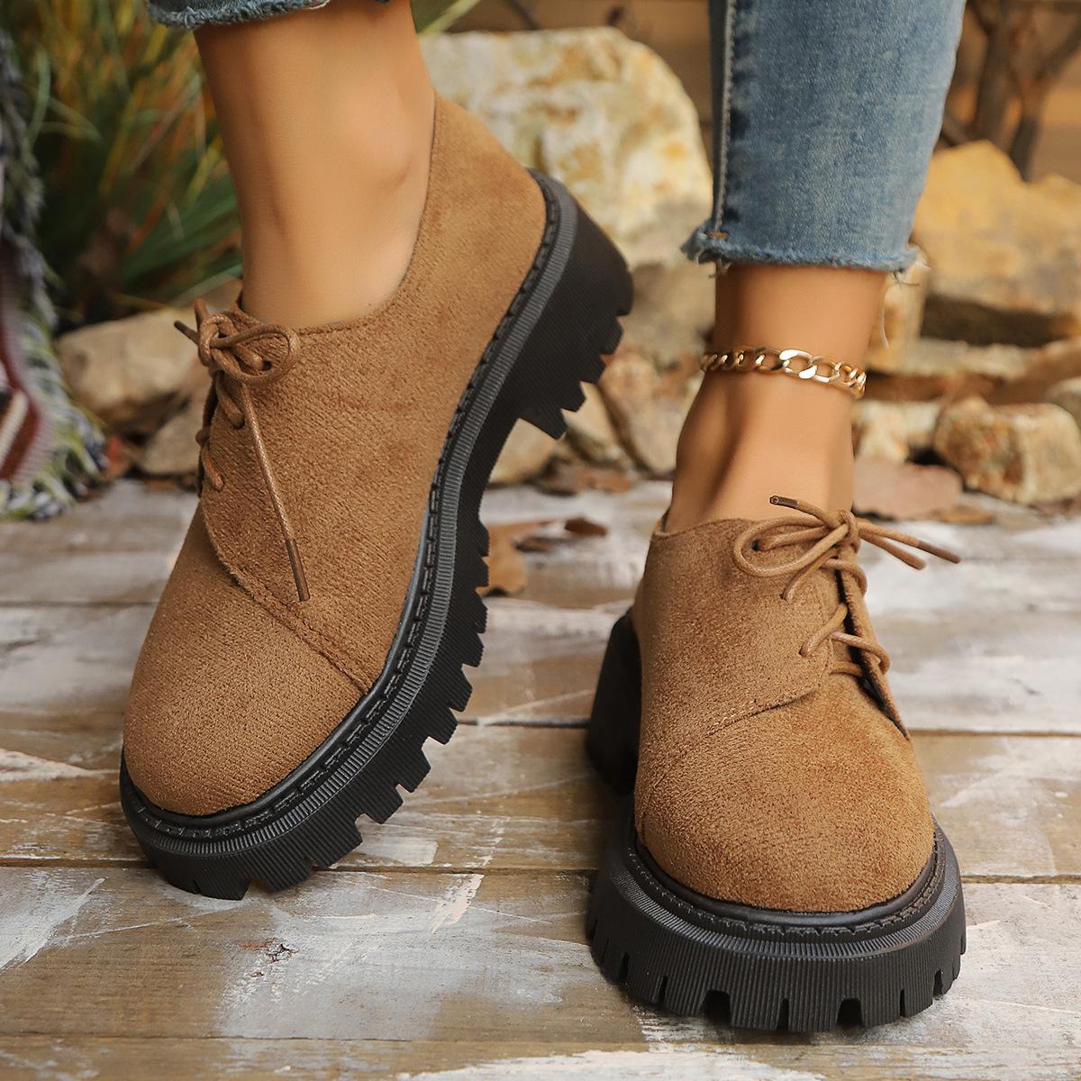 

Women s Wide Width Platform Loafers, British Style Lace-Up Flats, TK Supply Wholesale Shoes for Women 40