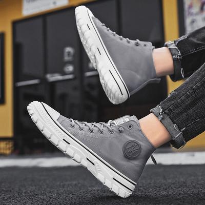 Herbst Herren Casual Sneakers Canvas Britischer Stil Herren Stiefeletten Trend High-Top Skateboard Schuhe für Männer Vulkanisierte Schuhe 2023