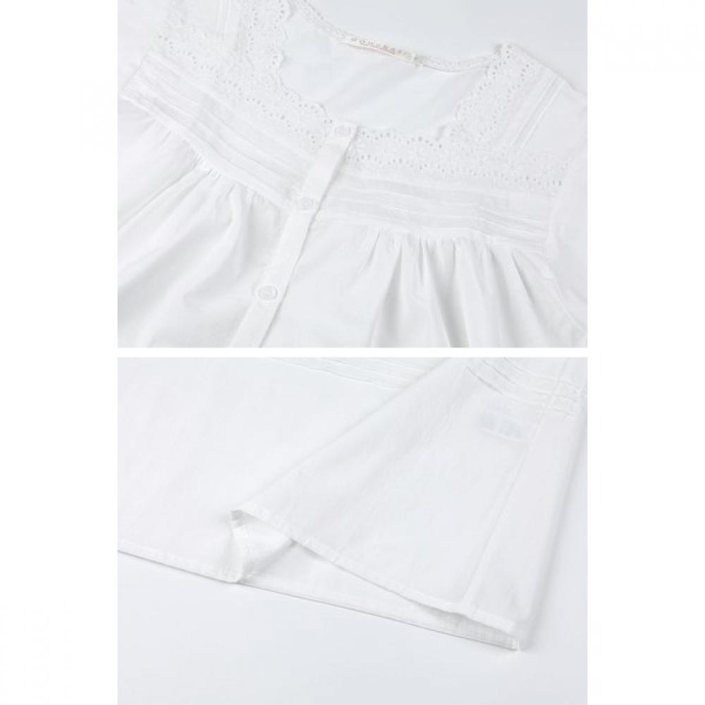 Gohunabi Blooming Pajama Dress White