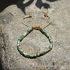 Bohemian Retro Green Agate Bamboo Bracelet - Adjustable and Woven Design