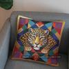 2D Leopardenmuster Quadratisches Kissen Für Moderne Dekoration Muster Kissenbezug Geeignet Für Sofa Schlafzimmer Auto Kissenbezug