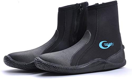 MORGEN SKY Diving Boots, 5mm, Neoprene, for Reef, Mountain Stream, and Fishing, YZ001 (Black, Size 9)