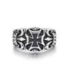 Personnalité Punk Argent Acier Inoxydable Ancre de Navire Croix Anneaux Ouverts pour Hommes Femmes Hip-hop Rétro Doigt Bijoux Accessoire