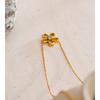 Yhpup Stainless Steel Flower Pendant Necklace Metal PVD Plated Golden Popular Collar Jewelry Waterproof