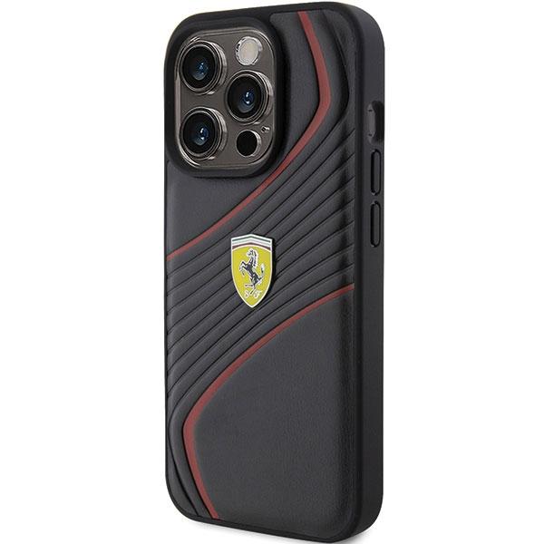 Ferrari Fehcp15Lptwk Iphone 15 Pro 6.1 Czarny/Black Hardcase Twist Metal Logo