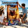 Custom Name Personalized NBA Print Beach Towel, for Trip Camping Beach Party Home Decor, Birthday Gift for Family & Friends