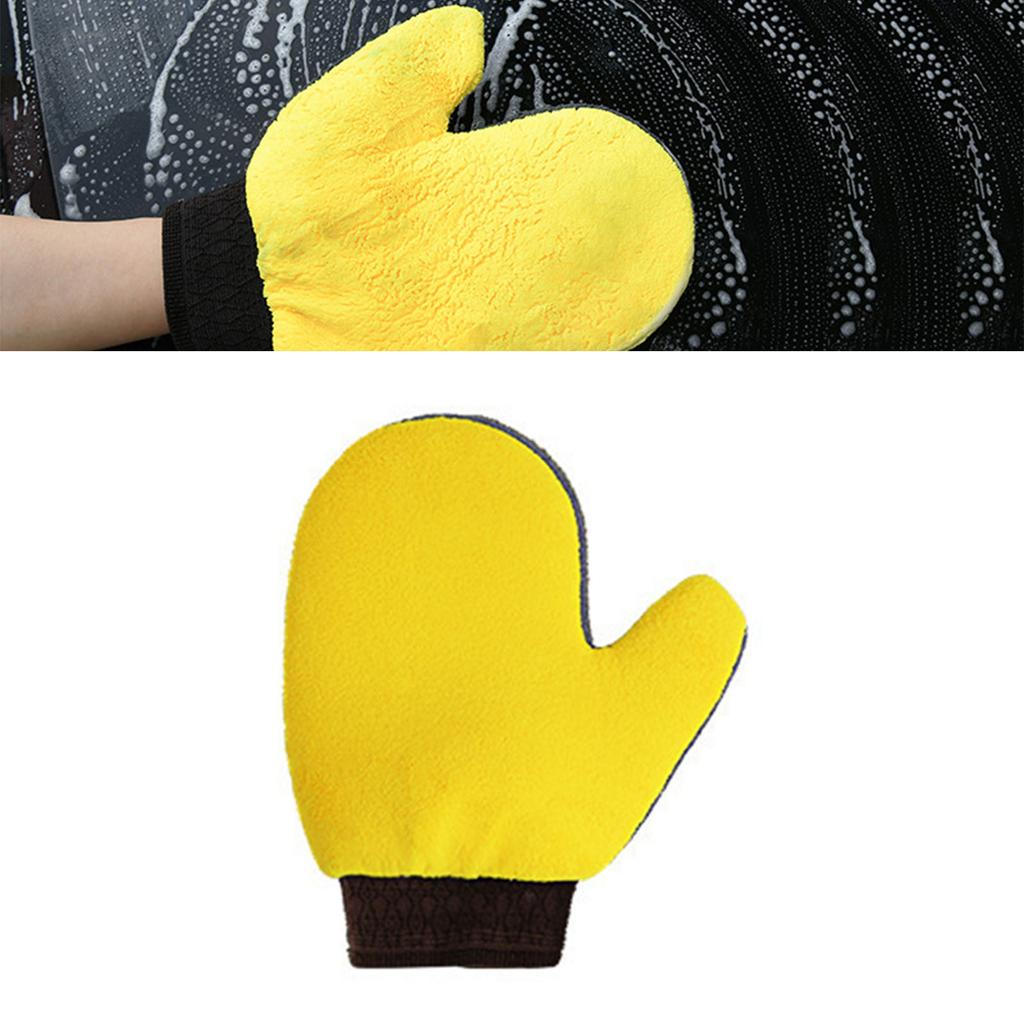 Car Wash Mitt Scratch Free Comfortable Grip Double Sided Chenille Car Wash Glove for Car Polishing