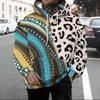 Pánská mikina s potiskem Červená Černá Šedá Barevný blok Stahovací kapuce Volné Streetwear Topy