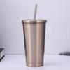 500ml Stainless Steel Vacuum Straw Cup Juice Coffee Mug with Lid Portable Double-Layer Insulation Bottle For Home Drinkware