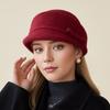 Fransk Mode Rosett Bucket Hatt Dam Vinter Varm Ull Bassänghatt Elegant Cylinderhatt
