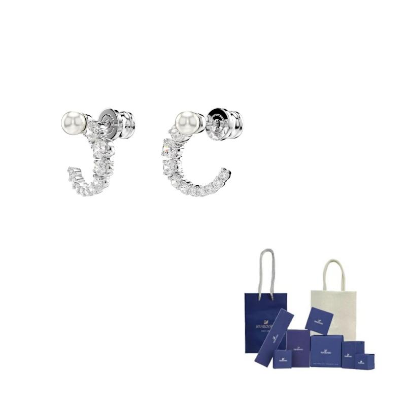Swarovski Matrix stud earrings F-Original Brand Box And Bag
