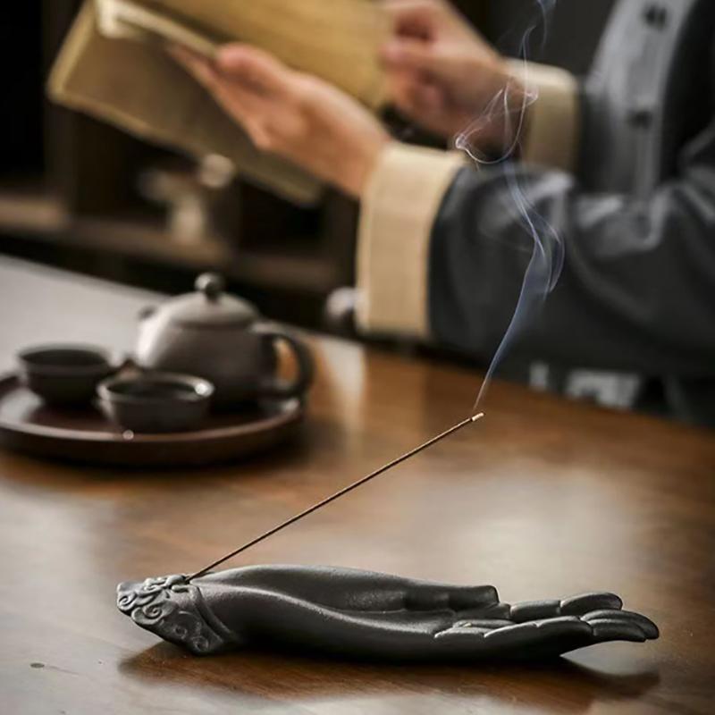 Kikkerhand Wierookstokhouder Keramische Wierookbrander Asvanger Voor Aromatherapie/Yoga/Meditatie/Woonkamer Kantoor Decoratie