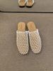 French Niche Fishing Net Bag Head Half Slippers Women's Summer Wear Cool Slippers 2025 New with Skirt Hole Fisherman Shoes