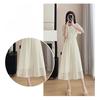 French Style Summer Dress for Petite Women Chiffon Slim Fit Round Neck Elegant Knee Length Flowy Dress