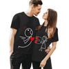 Valentines Day Tshirt New Couple Outfit Stick Figure Printing European American Unisex and Women Comfortable Graphic T Shirts