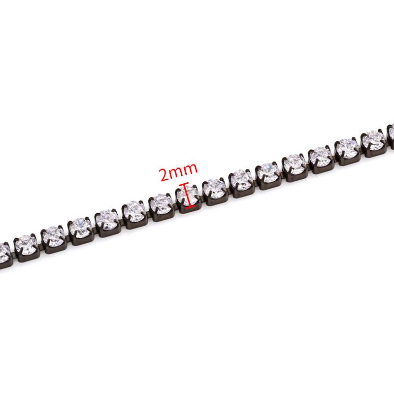 Multi-style Stainless Steel Chain with Crystal Zirconia for Handmade DIY Jewelry, Non-fading Bracelet and Necklace Accessory