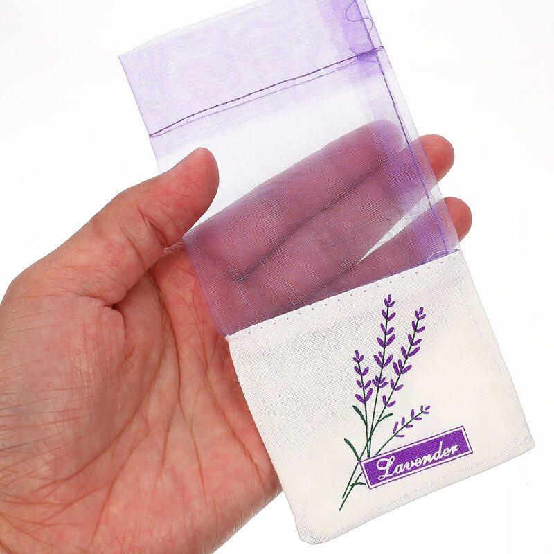 20 stk Tomme poser Pose Blomstertrykk Lavendelduft Duftposeposer For Oppbevaring av Tørkede Blomster Duft Lavendel