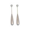 Vintage French Textured Pearl Water Drop Earrings Elegant Two-Wear Long Stud Earrings Dress Earrings