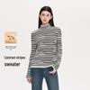 FivePlus Women's Fall/Winter Color-block Stripe High-Neck Knit Sweater