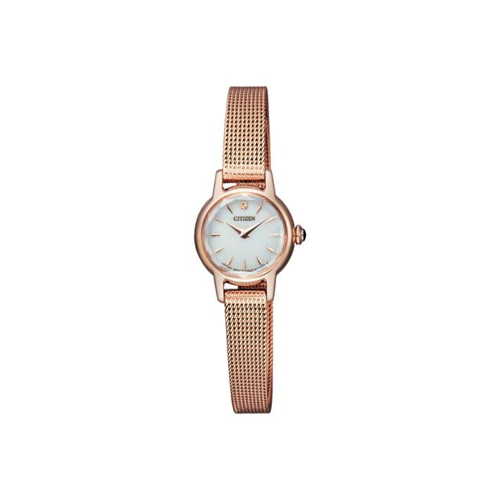 Citizen Eco-Drive Fashion Casual Quartz Watch Women watches White EG2992-51A Regular Watch Box,Rose Gold Strap