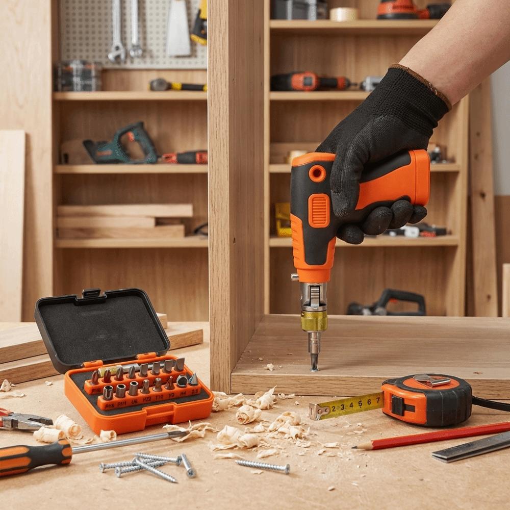 Replaceable Bits Ratchet Screwdriver Set Ratchet Mechanism Pistol Grip Screwdriver Repair Tasks