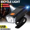 USB-Powered Bike Headlight with USB Rechargeable Lithium Battery 3-Mode (Bright/Dim/Strobe) Front Bike Light Quick-Attach Handlebar Mount