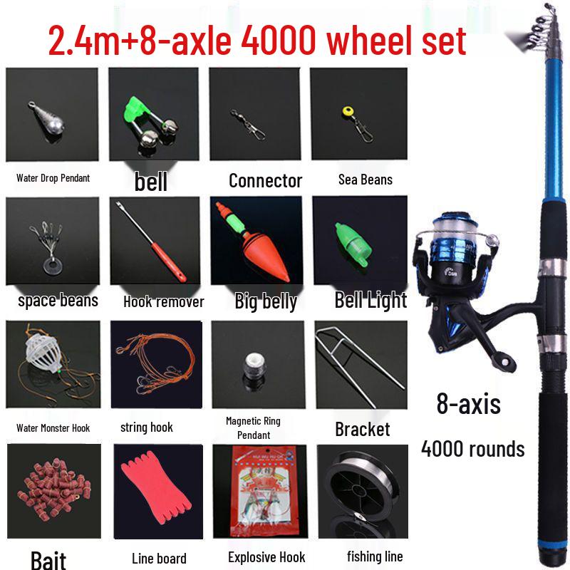 Komplettes Meeresangelruten-Set: Spinn-, Casting- und Weitwurf-Ruten mit Zubehör